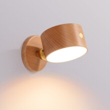 Dimmbare Touch-Control-Lampe, Wandleuchte aus Holz mit Magnetkugel-Design für Küche und Speisekammer, drehbare Wandleuchte mit USB-Aufladung und