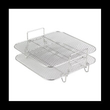 Stainless Steel Stackable Air Fryer Rack 2-Layer (4.2-5.8 QT)