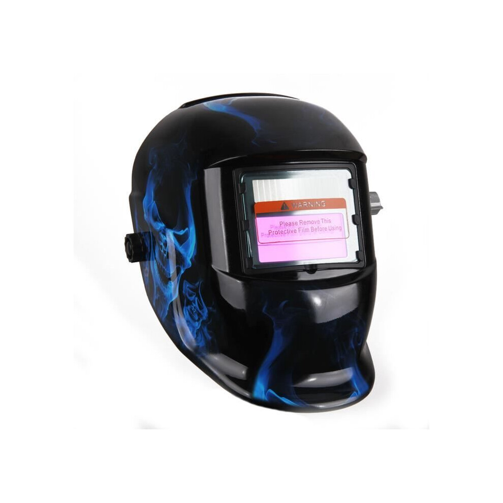 Blue Skull Variable Darkening Welding Helmet With Auto Darkening Lcd Filter For Arc Tig Mig Welder 7333425888216