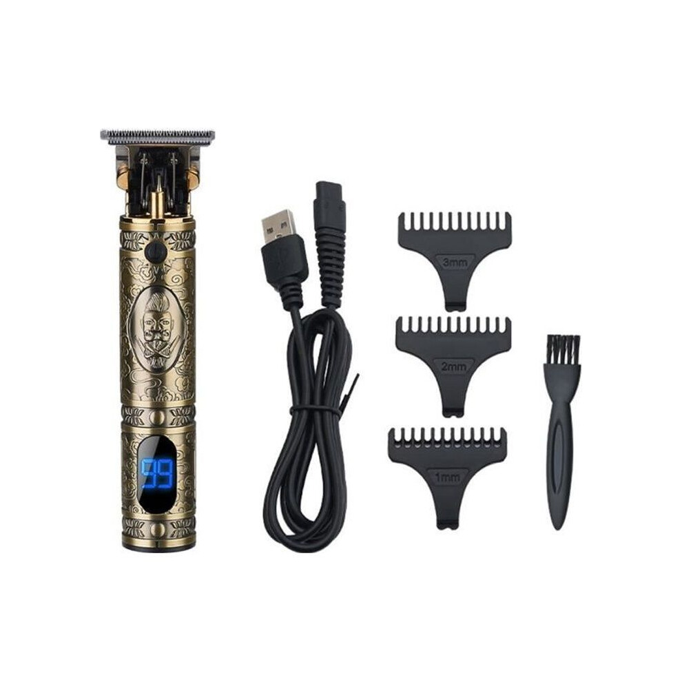 Professional Cordless Hair Clipper, IPX7 Waterproof, LCD Display, USB Rechargeable
