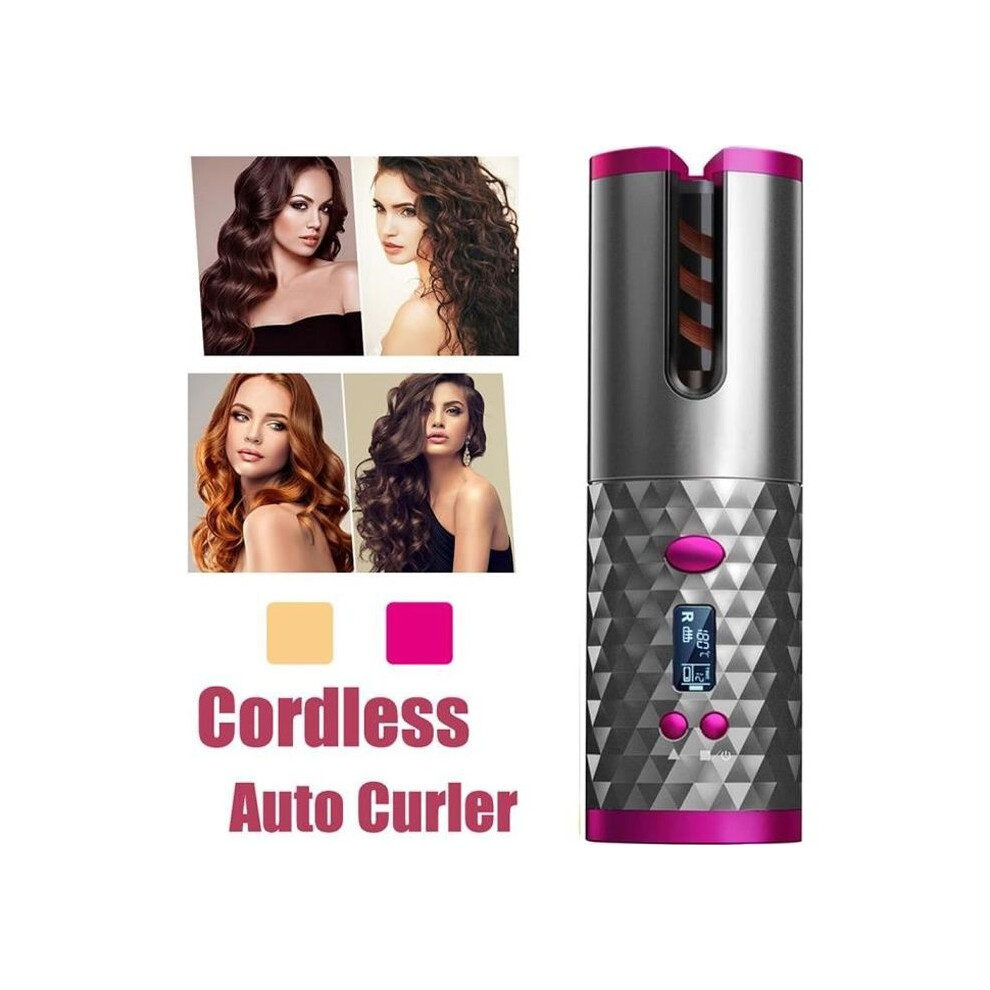 Cordless, portable, ceramic automatic curling iron with temperature limit and anti-scald