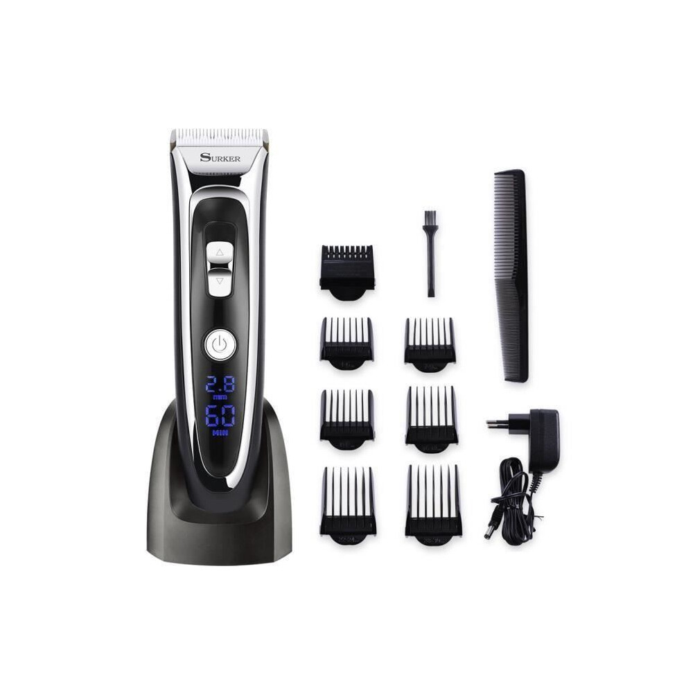 MOONMINI Professional Hair Clipper - Cordless and Rechargeable - LCD Display - 7 Guide Combs Included