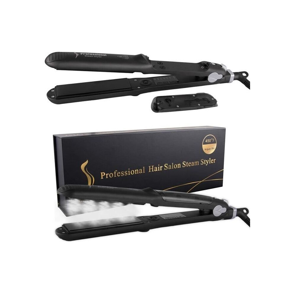 2018 Professional Argan Oil Steam Hair Straightener, Paint Injection Flat Iron, 450F Hair Straightener, Hair Styling and Hair Care Tools