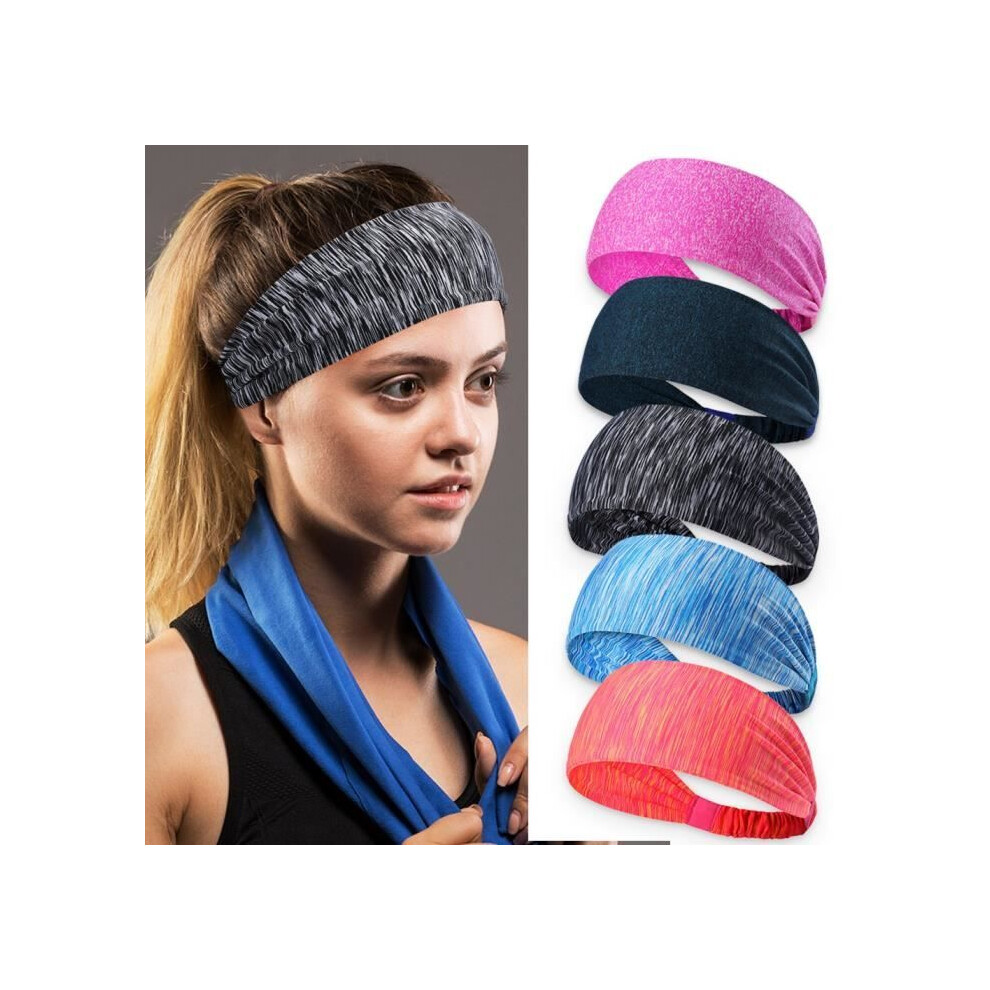 Gray Women's Sports Headband, Non-Slip Elastic Sweat-Absorbent Headband For Running, Yoga, - Rac