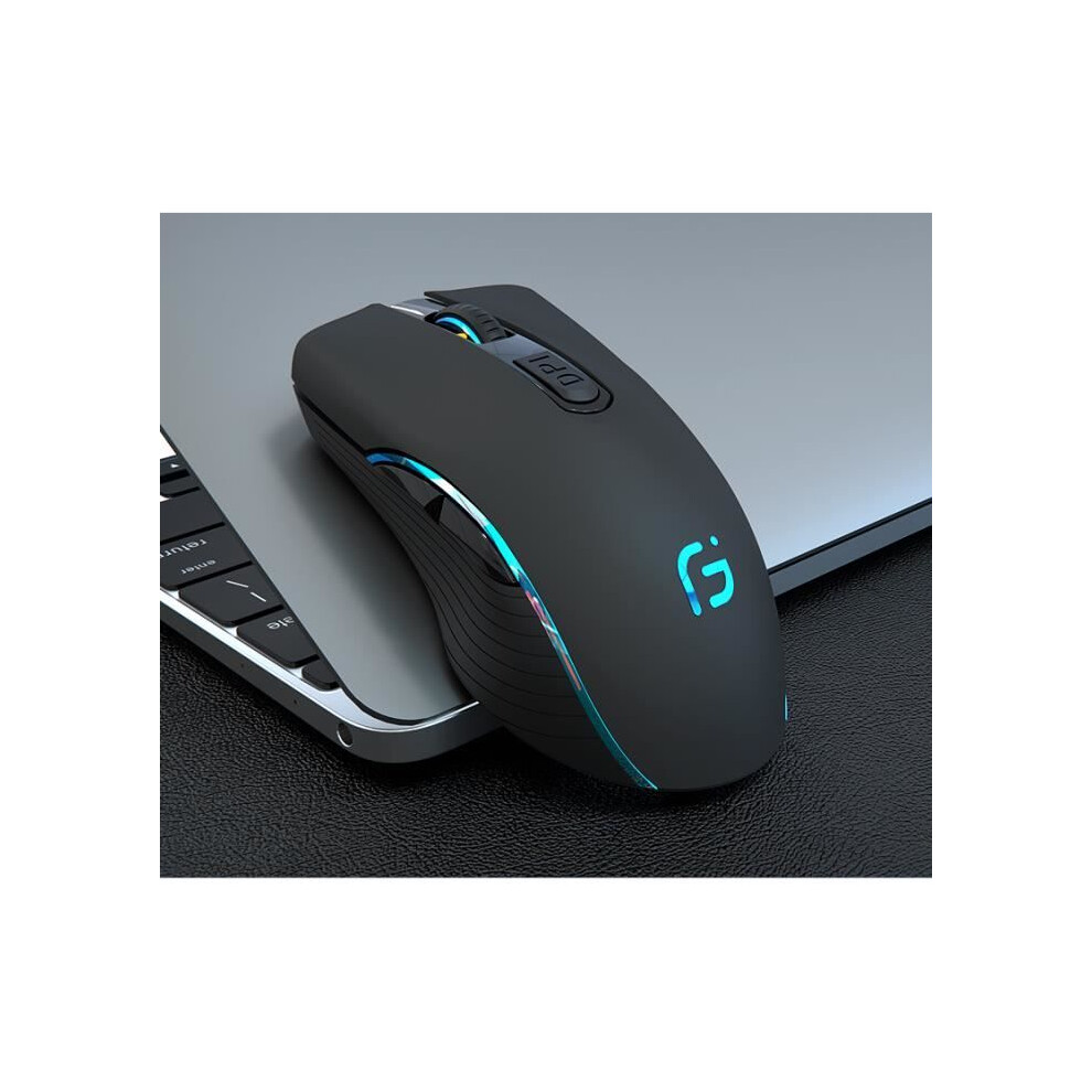 Bluetooth Mouse, 2.4Ghz Wireless Mouse, Netboat Silent Rechargeable Bluetooth Wireless Mouse (Two Modes: Bt5.0 + 2.4Ghz) Light 7333425909355