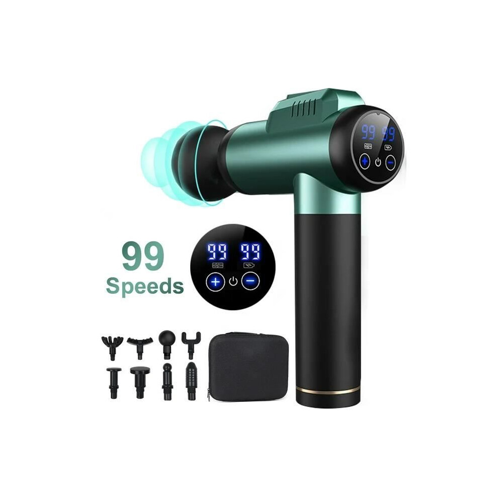 Muscle Massage Gun with 99 Speeds and 8 Massage Heads, LED Touch Screen 2500mAh, for Pain Relief
