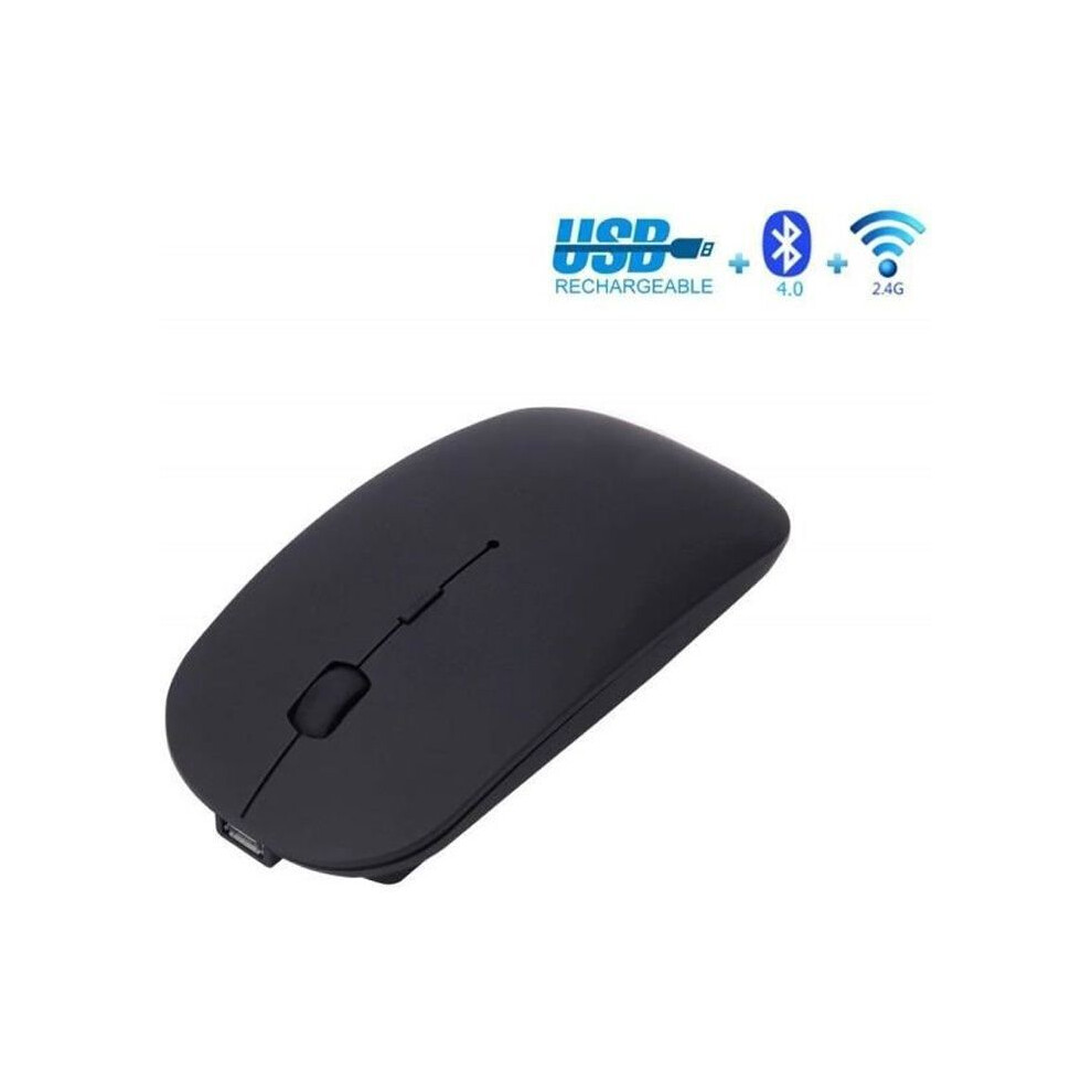 2.4Ghz Wireless And Bluetooth Mouse, Dual Mode Rechargeable Wireless Mouse With Silent Click Compatible With Pc, 7333425909645