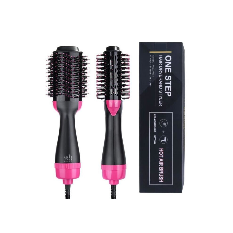 Ionic Heated Straightening Brush, 3 in 1 One Step Salon Hair Dryer, Negative Ion Straightener and Comb