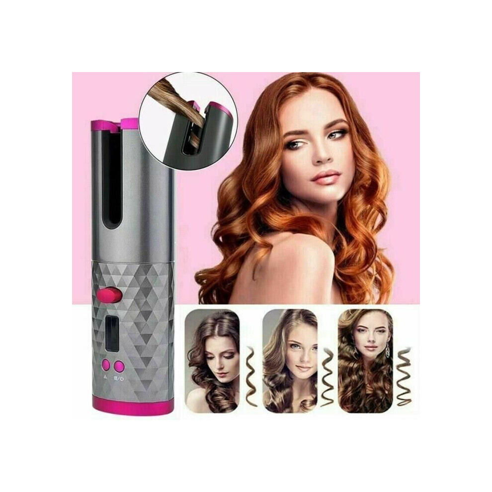 Cordless Automatic Curling Iron, Adjustable Temperature, LCD Display LIA20386