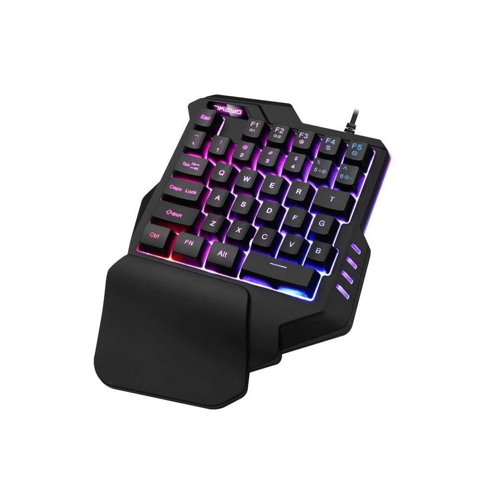One-Handed Mechanical Gaming Keyboard, Mini Gaming Keyboard, 35 Keys Wrist Rest, Rgb Gaming Keyboard, Colorful Backlit 7333425909164