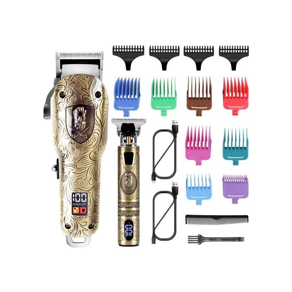 Black Surker Professional Cordless Hair Clipper With 12 Combs - Unisex