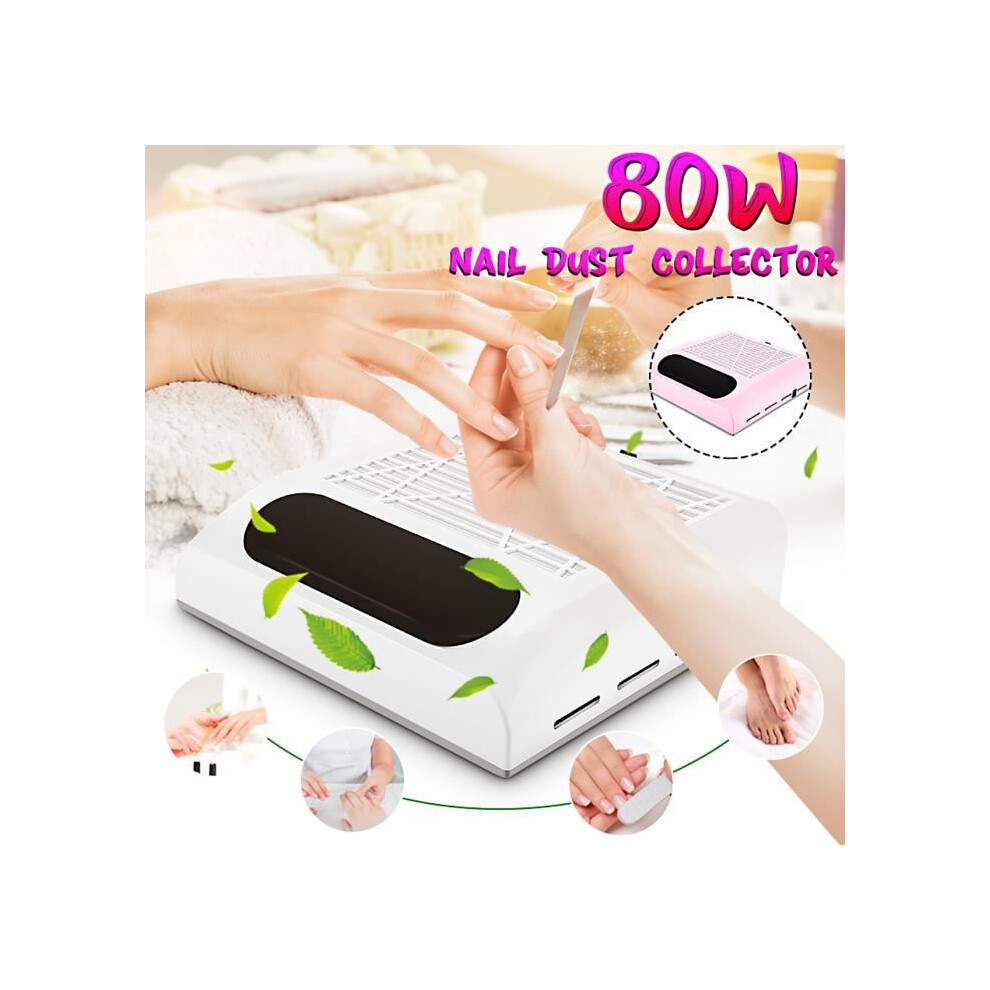 White 80W Nail Vacuum Cleaner With Filter And Dust Collector