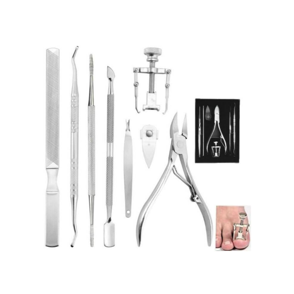 8Pcs Ingrown Toenail Clipper Kit, Professional Stainless Steel Manicure Pedicure Set, Nipper, File, Nail Excavator, Cuticle Pusher