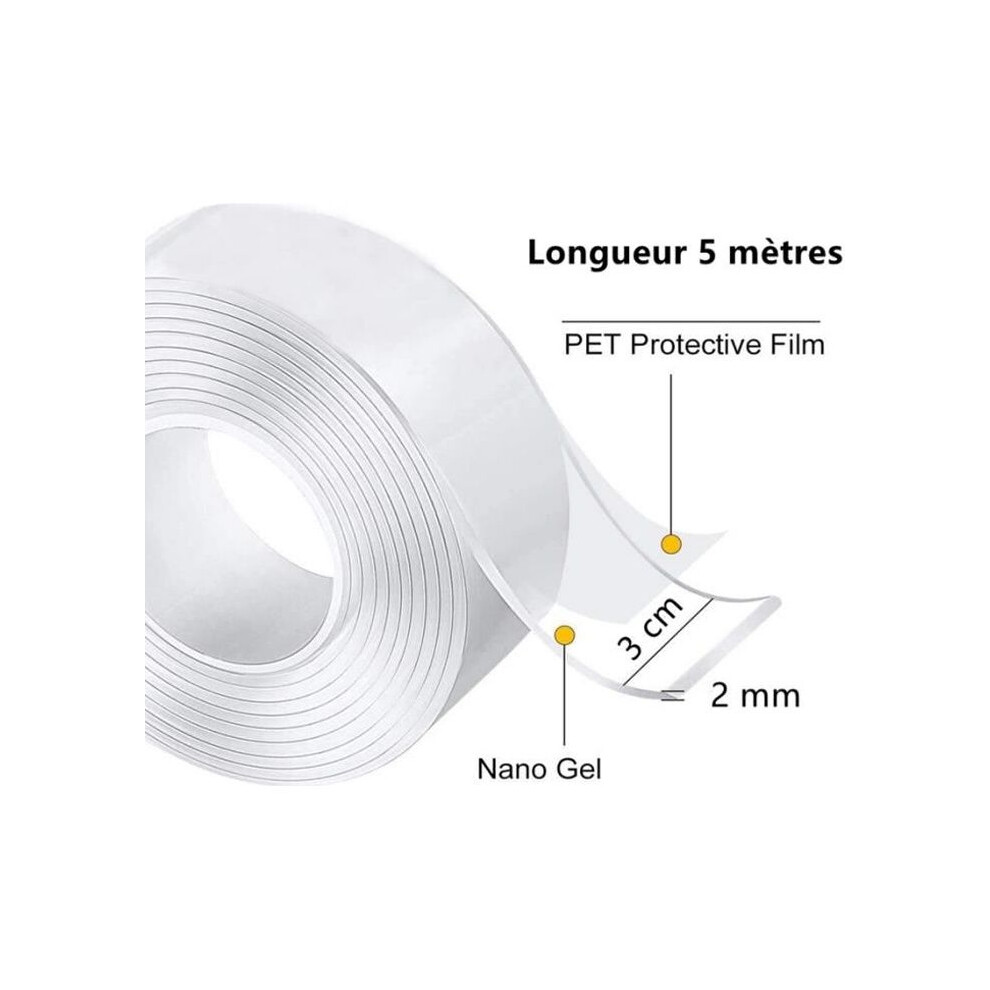 Adhesive Tape - Nano - Transparent - 5M - Multifunctional - Reusable 7333425885963