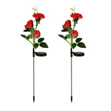 Rosenlichter, solarbetriebene künstliche Blumen mit monokristallinem Siliziumpanel für die Außendekoration, wasserdichte Erdspießleuchten für