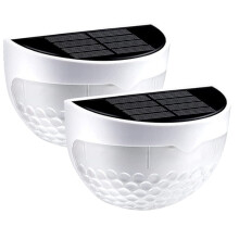 Luci solari per recinzioni, luci per esterni con illuminazione intelligente, luci solari da parete a luce bianca fredda per patio, veranda, scale,