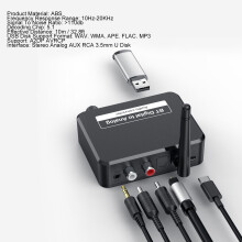 Odbiornik Bluetooth 5.1 do domowego systemu stereo, wyjście AUX RCA 3,5 mm, cyfrowy konwerter analogowy z ekranem LCD, dźwięk HiFi kompatybilny z