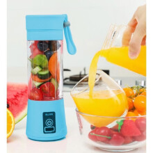 Mini Portable Electric Blender USB Rechargeable Smoothie Maker 380ml Six Blades Juice Bottle