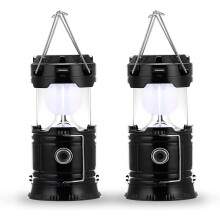 Lanterne solaire étanche rechargeable par USB, lampe torche LED ultra-lumineuse avec plusieurs modes de recharge, lanterne de camping LED portable
