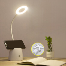 Skrivebordslampe med mildt lys, læselampe med touch-justerbar lysstyrke og fleksibel svanehals, øjenvenlig LED-skrivebordslampe til hjemmekontor,