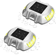 Solar-Powered Driveway & Deck Lights, 2 Units, High Efficiency Solar Panels, Battery Included, Easy Installation for Steps, Walkways, and Gardens