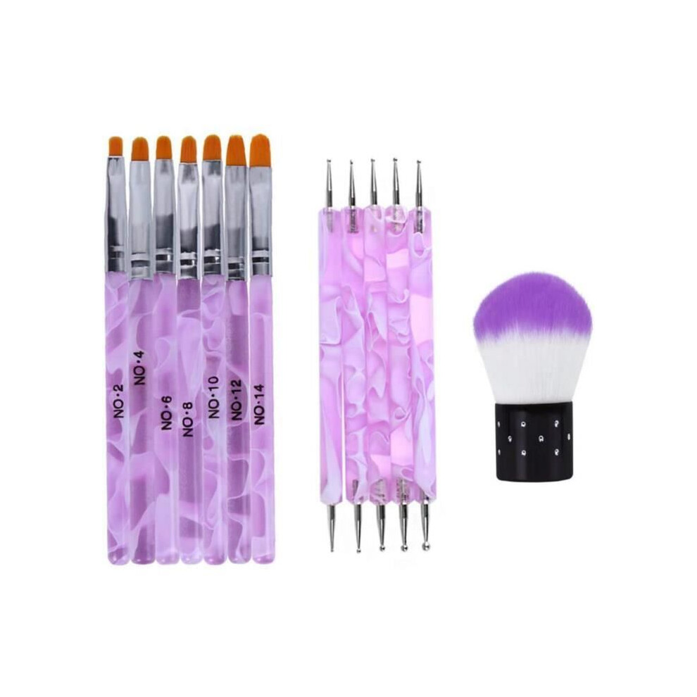13Pcs Nail Art Brush Set for UV Gel Acrylic Nail Art Dotting Tools