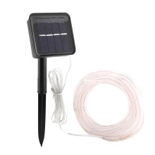 Justerbare solcellebelysning med flere funktioner, energibesparende LED-slyngelys til have, terrasse og bryllupsdekoration (varm hvid, nem at