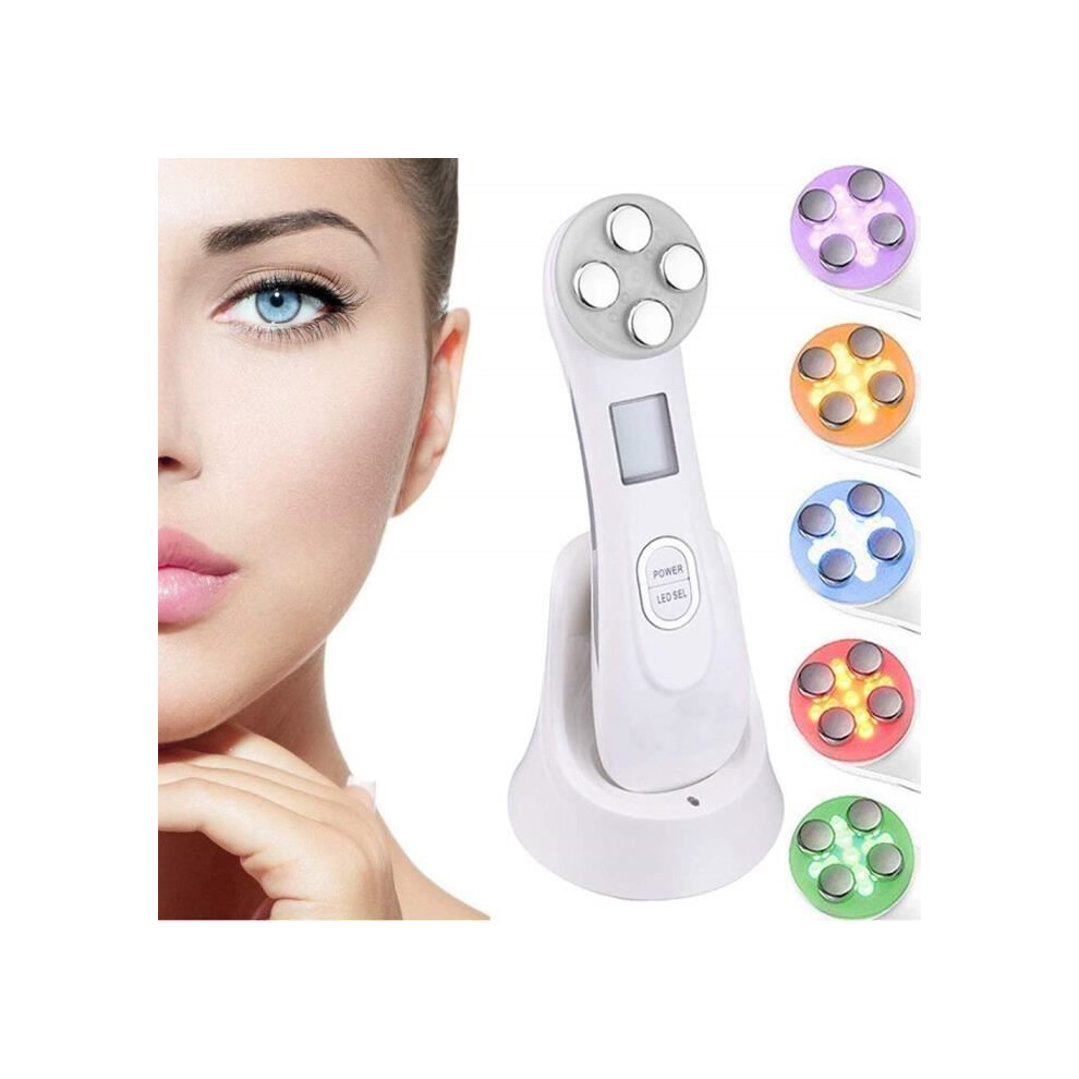 Ultrasonic Beauty Device, 5 in 1 Multifunctional Facial Beauty Device, 6 Modes Mesotherapy Massager
