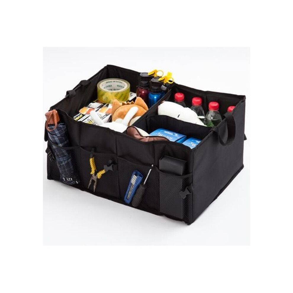 Car Trunk Organizer - Oxford - Foldable - 56 X 40 X 26 Cm - Multiple Compartments Black 7333425911624
