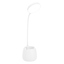 Desk Lamp with Pen Holder and Phone Stand, Multifunctional Rechargeable LED Light for Dorm Rooms, 3 Color Temperatures Desk Lamp with Flexible Goosene