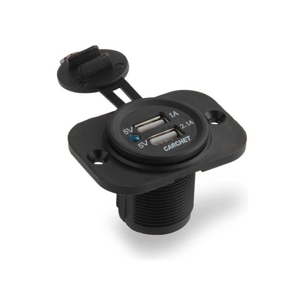 12V Car Cigarette Lighter Adapter With 2 Usb Ports Black 7333425912966