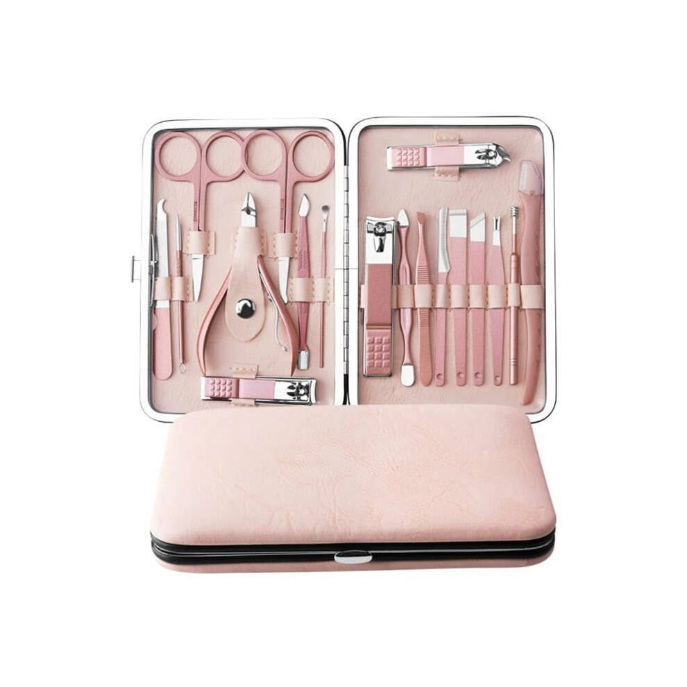 Professional Beauty Kit, Professional Nail Clipper, Stainless Steel Cuticle Clipper - Manicure Pedicure Kit, 18 Piece Set