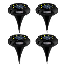Innovative In-ground Lights, Solar Powered Outdoor Landscape Lighting, 12 LED Disk Lights Waterproof Easy Installation for Garden Pathways, Lawn and Y