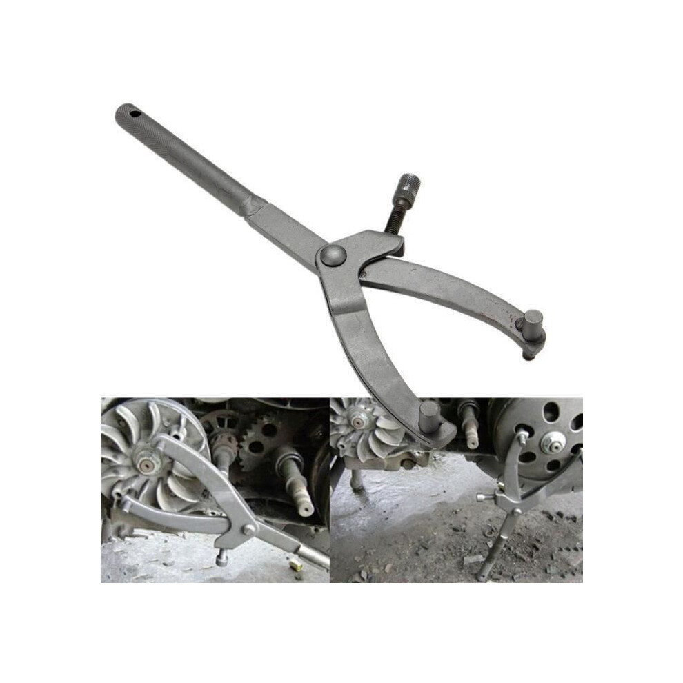 Motorcycle Flywheel Wrench Clutch Pulley Sprocket Holder Engine Bracket Tool Universal Black 7333425916568
