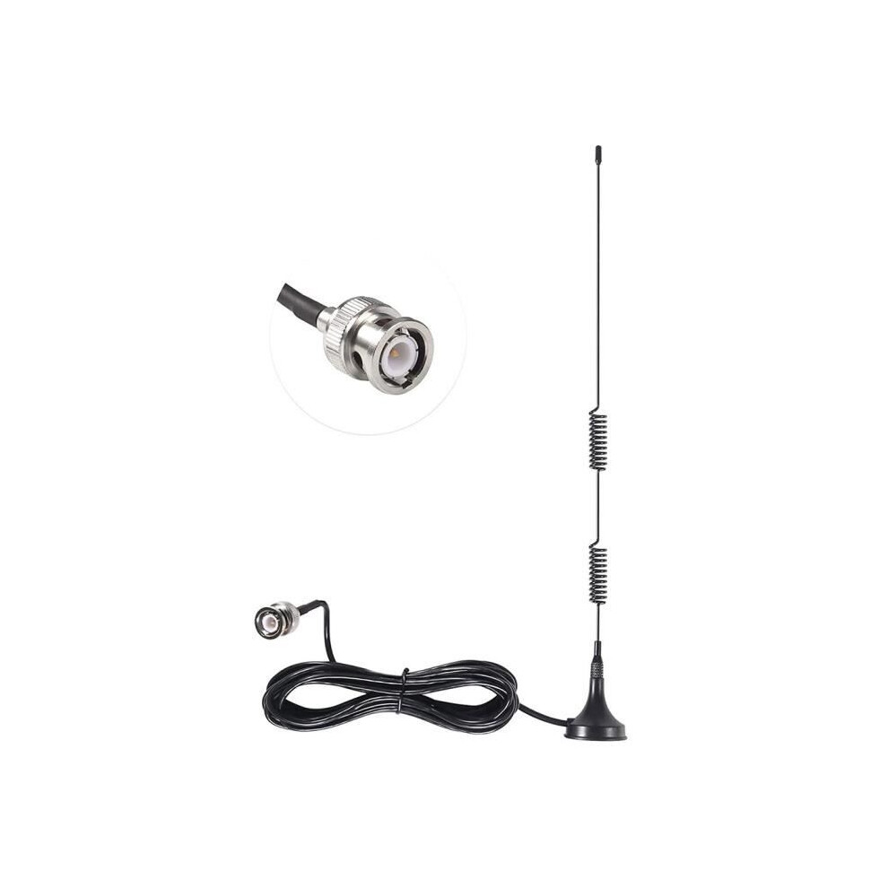 Vhf Uhf Police 20-1300 Mhz Bnc Male Amateur Radio Antenna Mobile Radio Scanner Magnetic Base Antenna 7333425913116
