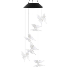 Alluring Solar Wind Chimes, Color Changing Lights, Unique And Easy To Hang Yard Decor, Perfect Outdoor Decor, Solar Powered Butterfly Wind Chimes, Gif