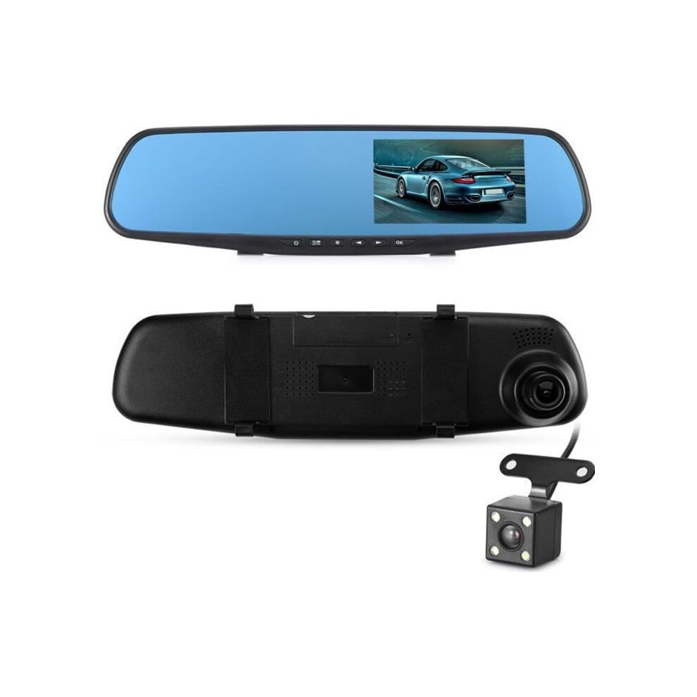 1080P Dash Cam With Rearview Mirror, Dvr Video Recorder And G-Sensor 7333425912638