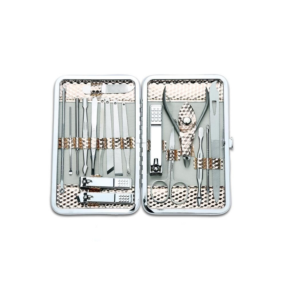 Manicure and Pedicure Kit - Professional Nail Clippers, Cuticle Nippers, Stainless Steel, 18 Pieces