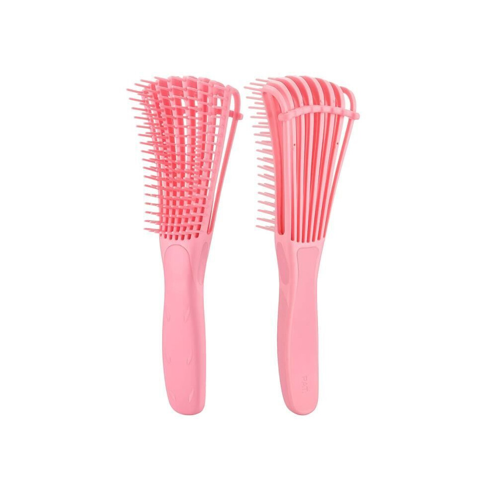 Pink Detangling Brush For Curly Hair, Afro Texture 3A To 4C, Kinky And Wavy, For Thick And Curly Hair.