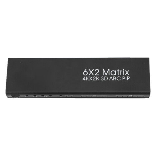 Διαχωριστής HDMI Matrix, HDMI Matrix 6In2Out, Υποστήριξη ανάλυσης 4K, Υποβάθμιση HDR, Εξαγωγή ήχου 1