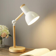 Tragbare Leselampe, dreifarbige LED-Schreibtischlampe aus Holz, augenschonend, verstellbar, ideal für Studentenwohnheim, Büro oder Nachttisch