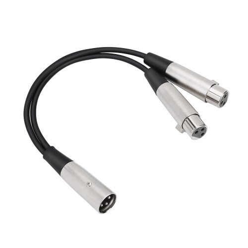 Καλώδιο XLR Y Splitter Adapter Ισορροπημένα σήματα ήχου Θηλυκό XLR σε διπλό αρσενικό XLR 1