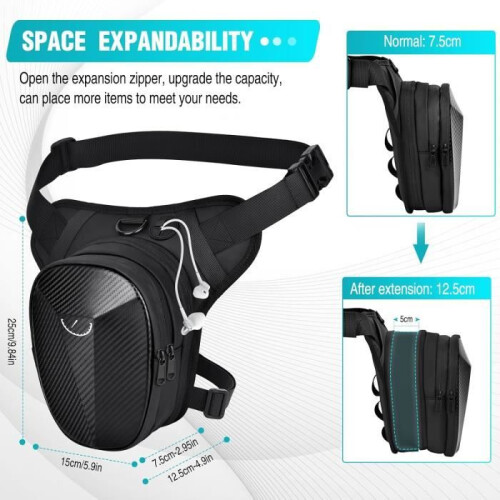 Motorcycle Leg Bag - Unspecified - Multifunction - Waterproof - Adjustable - Increased Capacity 1