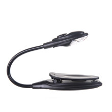 Portable Reading Light, Battery Powered Clip On Light Eye-Caring Flexible Arm 3 Color Modes Stepless Brightness for Bed Book Reading Desk Lamp (Adjust