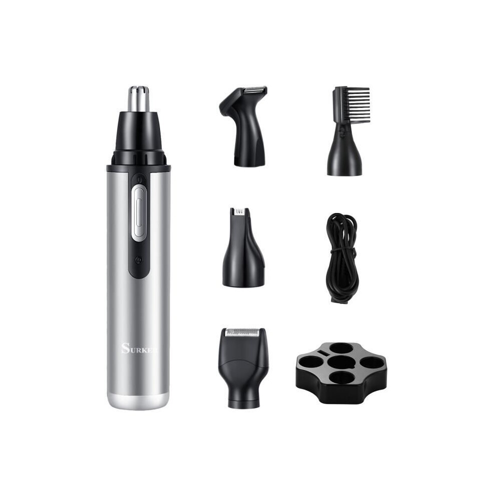 SURKER Nose and Ear Trimmer - Eyebrow and Facial Care for Men and Women, Battery Operated, Waterproof