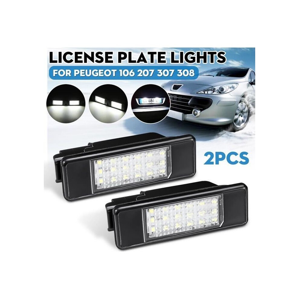 2X Smd Led License Plate For Peugeot 106 207 307 308 406 407 508 Light/White 7333425912478