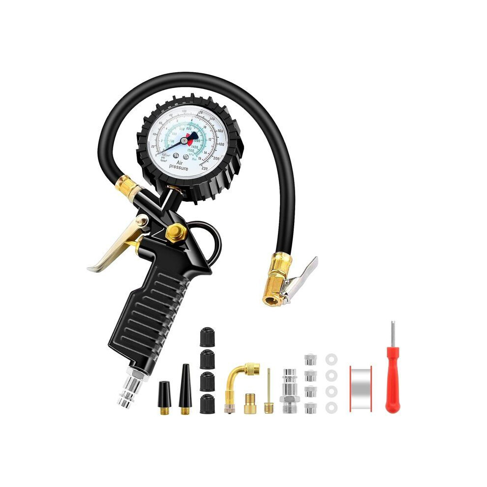 Digital Tire Pressure Gauge, 220 Psi Multifunction Tire Pressure Gauge With 20 7333425916131