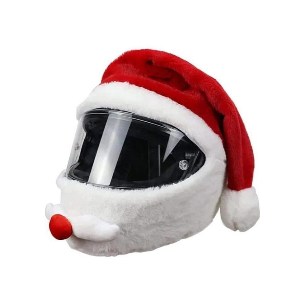 Christmas Helmet Cover Motorcycle Helmet Cover Santa Claus Gift Motorcycle Helmet Cover Santa Hat (Without Helmet) 7333425911488