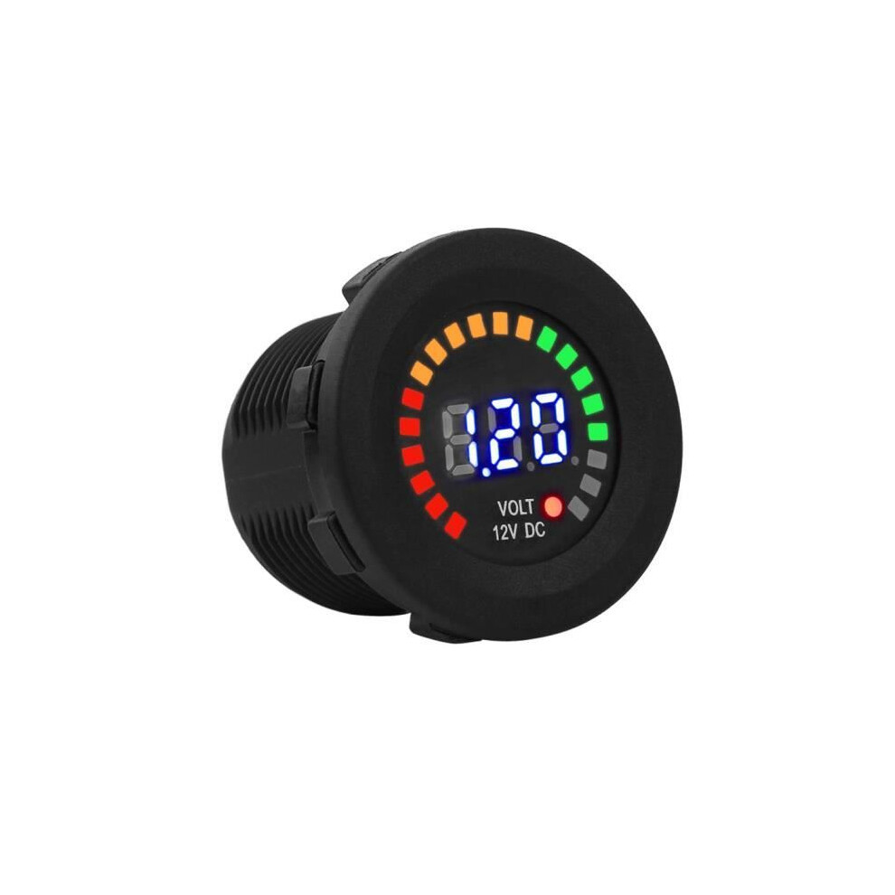 12V Motorcycle Voltmeter Led Digital Display Waterproof Gauge Black 7333425915899