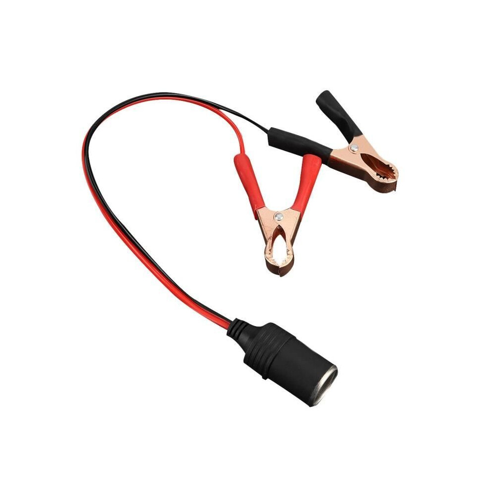 Drfeify Cigarette Lighter Socket To Battery Clip Adapter, Car Cigarette Lighter Female Socket Adapter To Battery Clip Cable 7333425912980